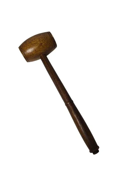 Vintage 1970s Wooden Mallet Hand Turned Lightweight Craft Tool 8.5" Handle - Picture 1 of 7
